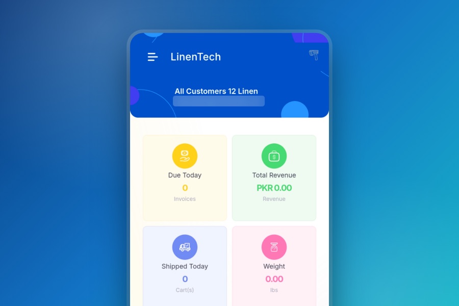 Linentech Admin app screenshot